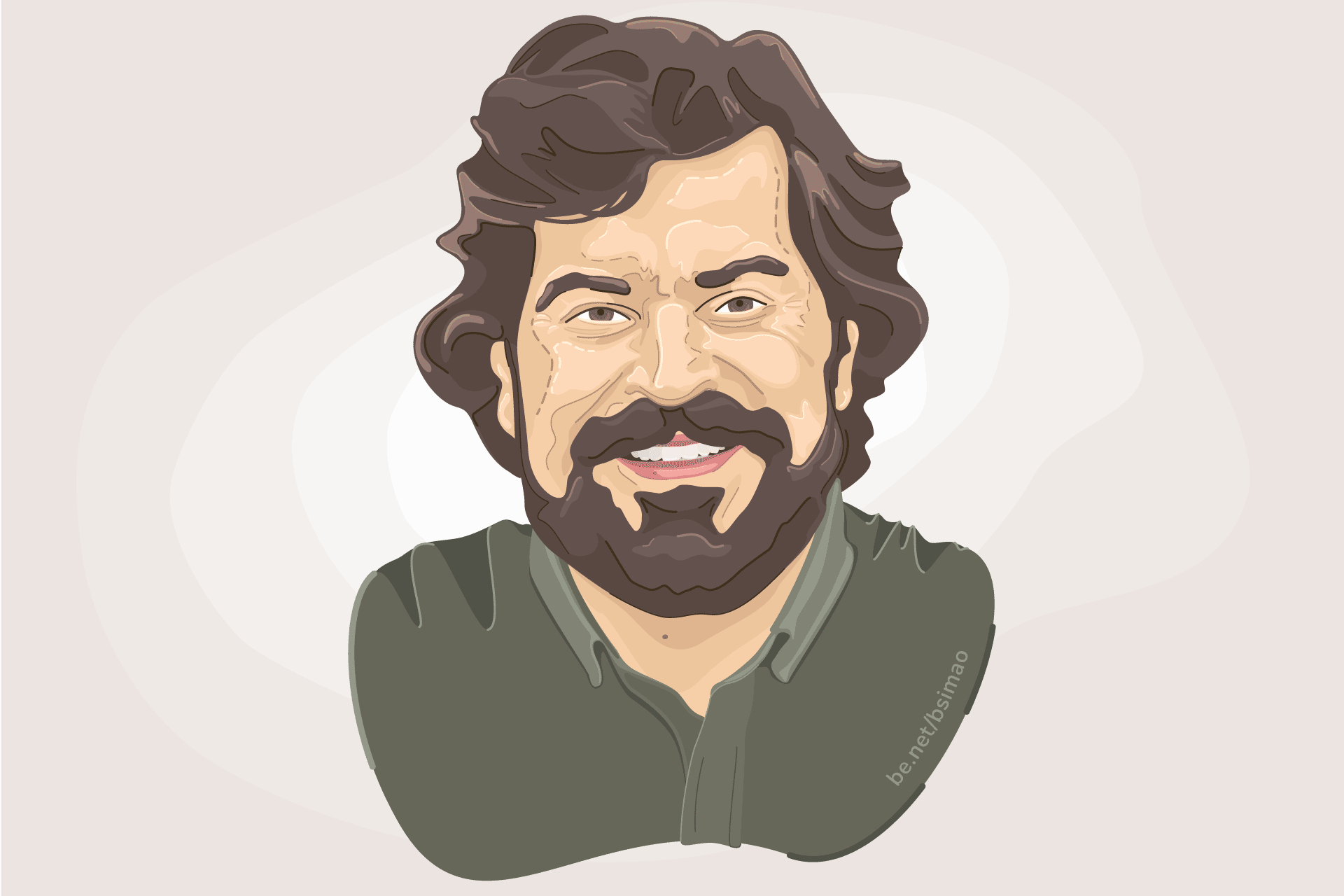 Márcio Lopes Winemaker portrait illustration